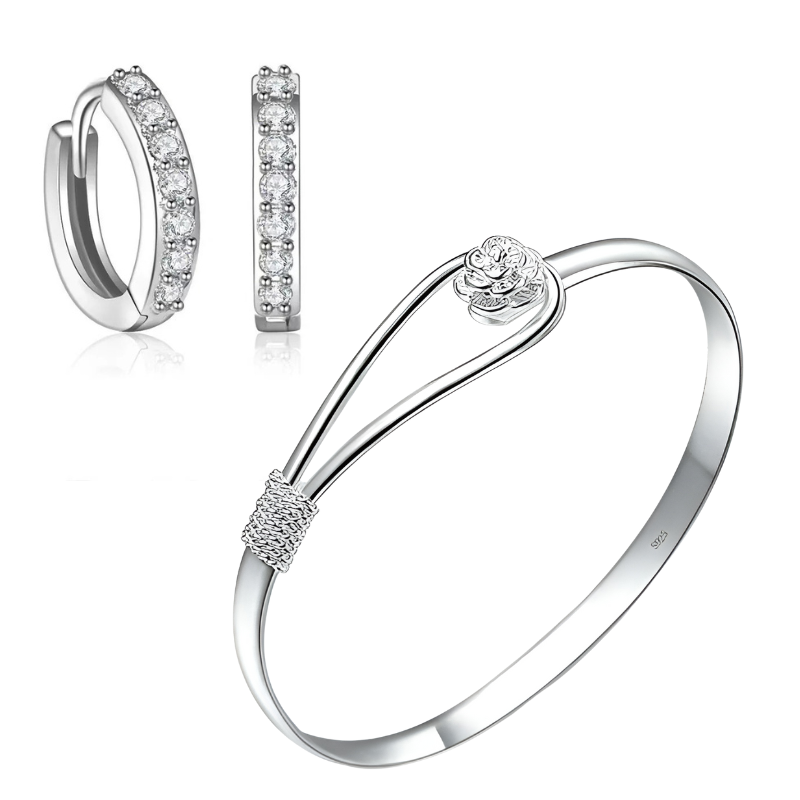 Autumn rózsás karkötő +fülbevaló szett