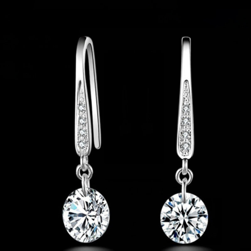 Akasztós elegáns kristály fülbevaló whitegold