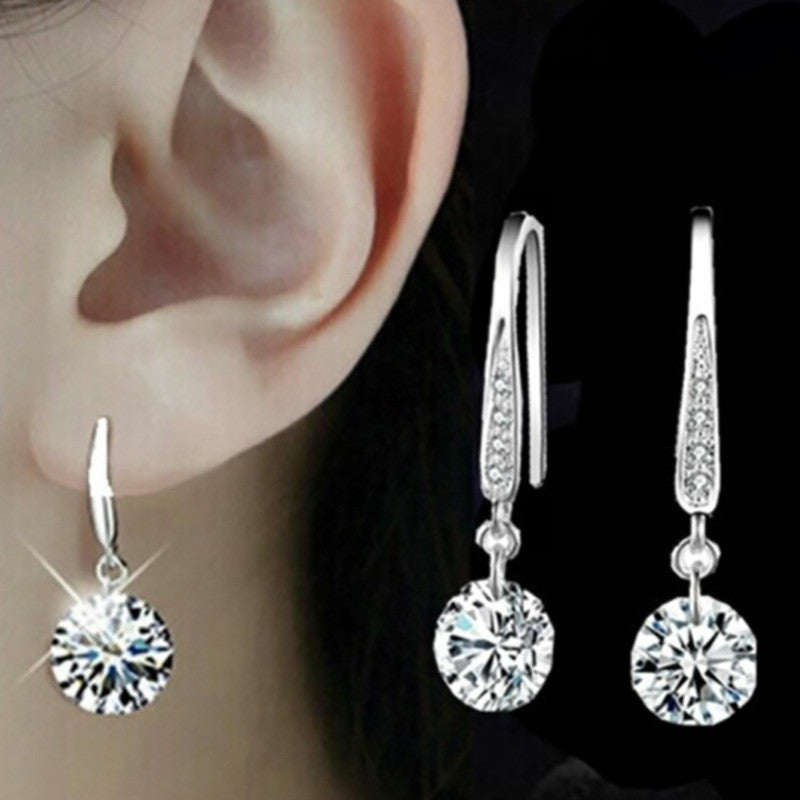 Akasztós elegáns kristály fülbevaló whitegold