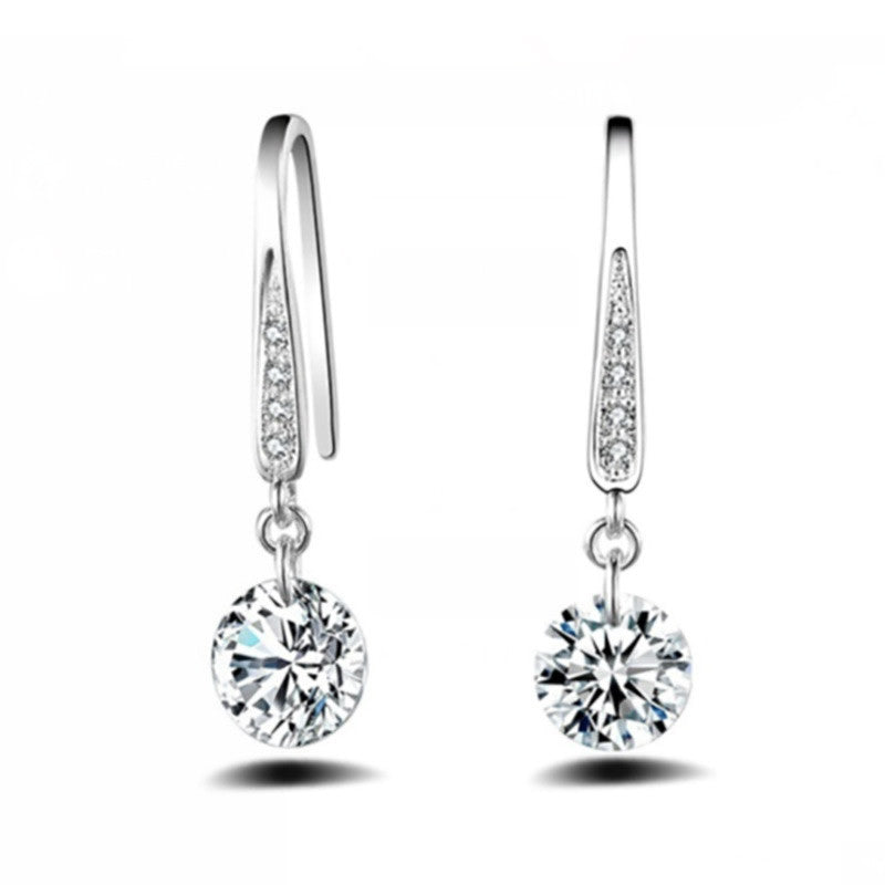 Akasztós elegáns kristály fülbevaló whitegold