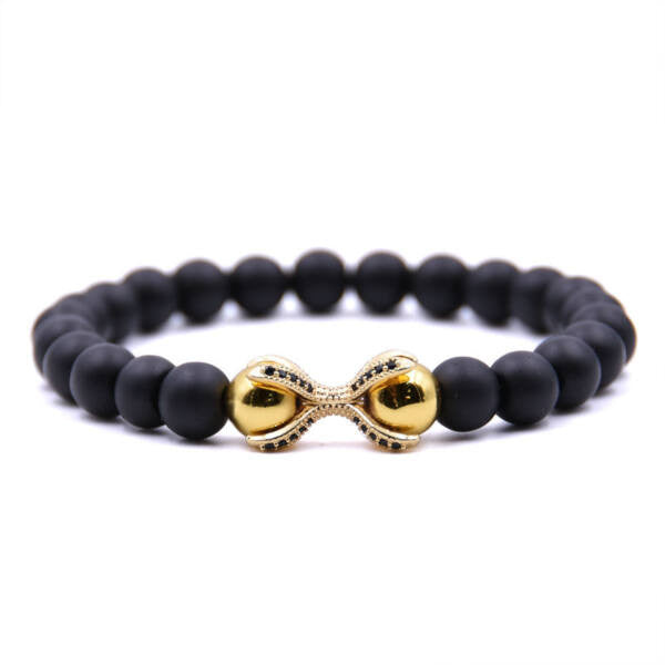 Agate díszes karkötő gold