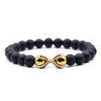 Agate díszes karkötő gold