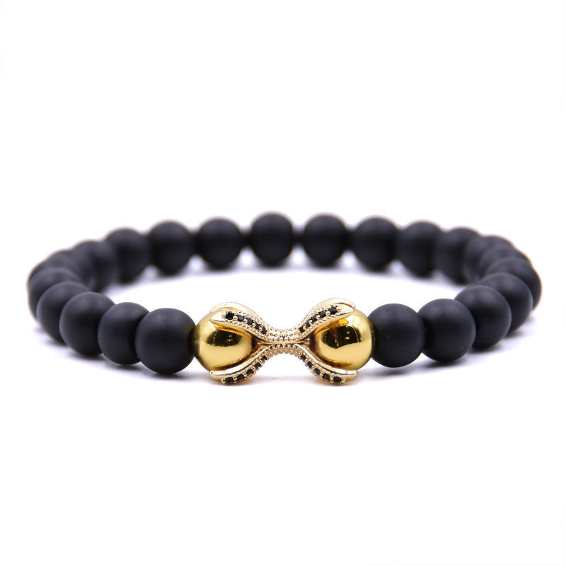 Agate díszes karkötő gold