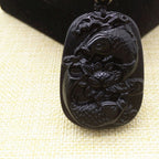 Ponty medálos obszidián nyaklánc