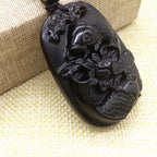 Ponty medálos obszidián nyaklánc