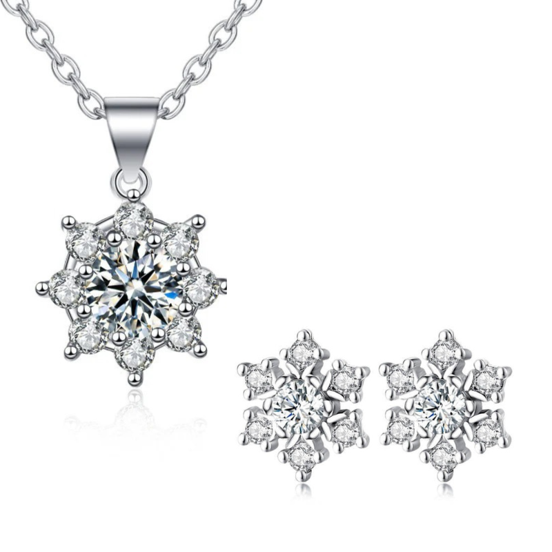 Claudina-Nell hópehely ékszer szett whitegold