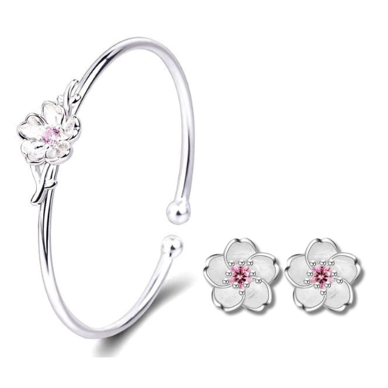 Concetta virágdíszes karkötő +fülbevaló szett