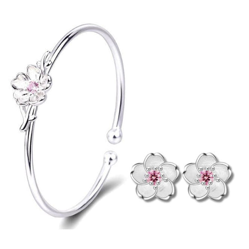 Concetta virágdíszes karkötő +fülbevaló szett