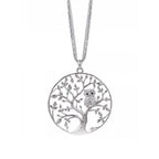 Élet fája -bagoly nyaklánc whitegold
