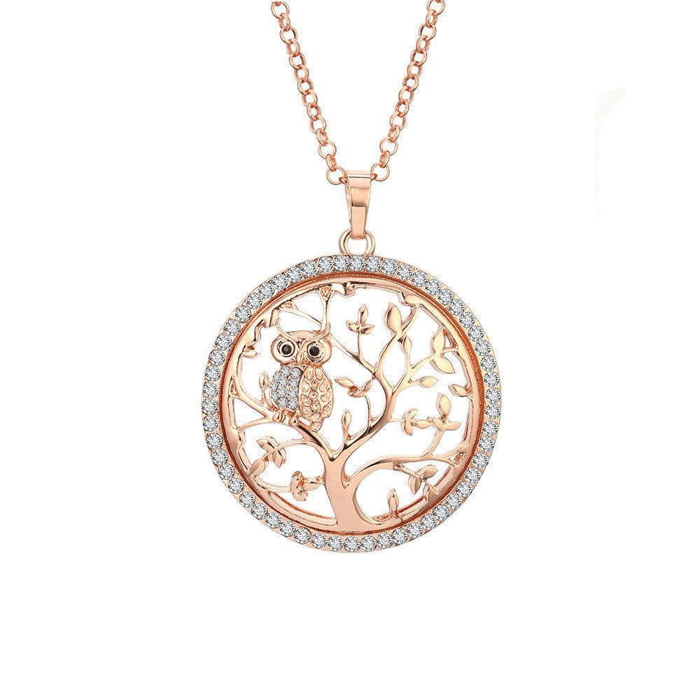Juline női baglyos nyaklánc rosegold