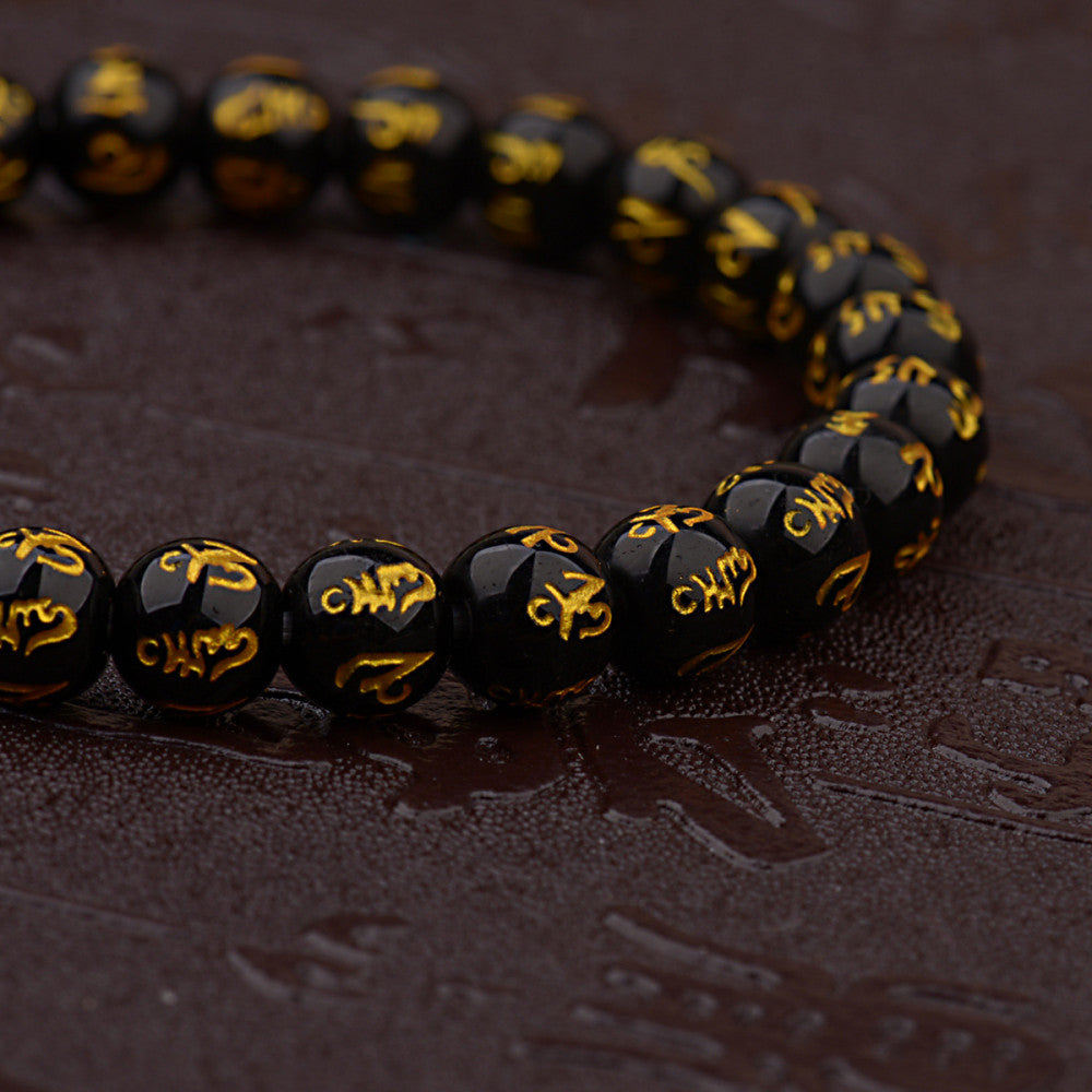 Agate-Buddha karkötő gold