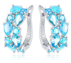 Flora női fülbevaló whitegold-kék