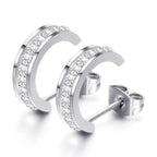 Donatella nemesacél fülbevaló Swarovski kristállyal whitegold