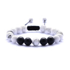 Ásvány karkötő magnezit- fekete achát