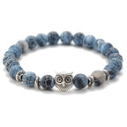 Achát ásványi karkötő bagoly dísszel