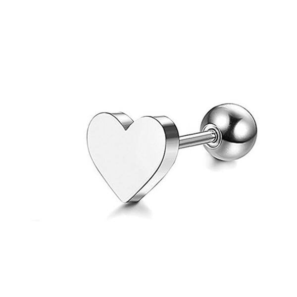 Szívecske nemesacél fülbevaló whitegold