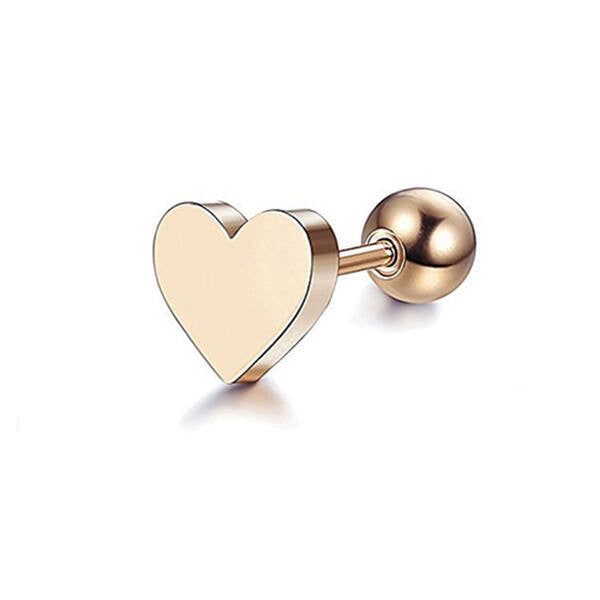 Szívecske nemesacél fülbevaló rosegold