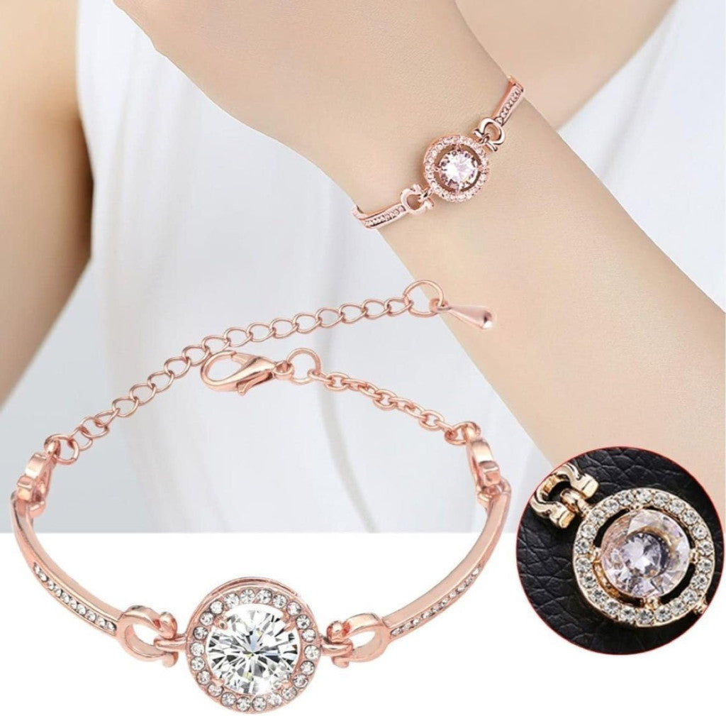 Edita kristályos karkötő rosegold