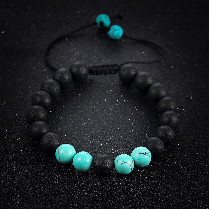 Aliyah női karkötő lávakő-türkiz