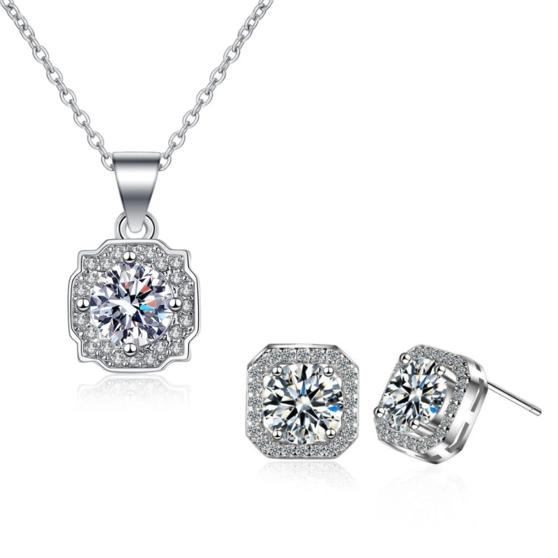 Fabiana-Isis nyaklánc +fülbevaló szett whitegold