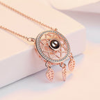 Mini álomfogó nyaklánc rosegold