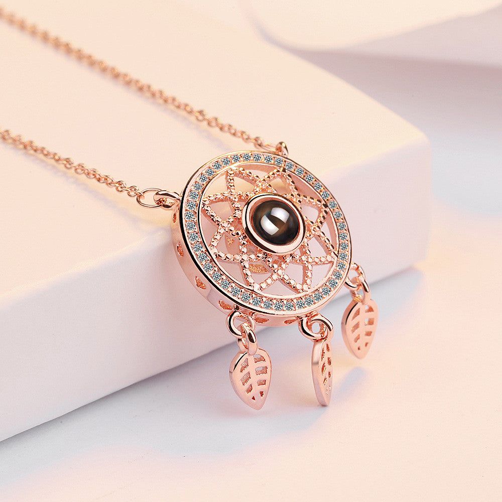Mini álomfogó nyaklánc rosegold