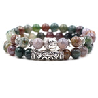 Agate karkötő szett Buddhával