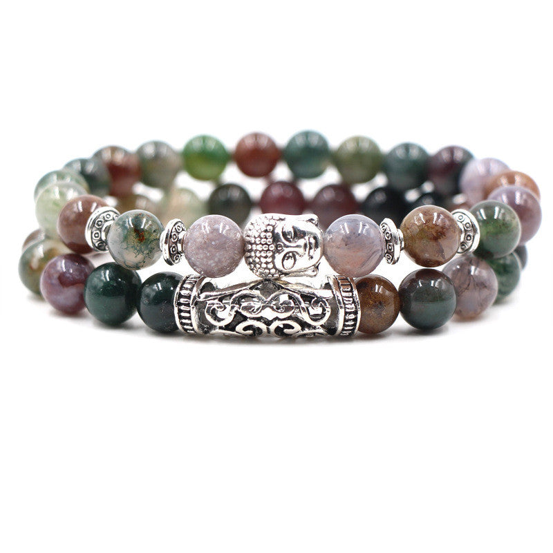 Agate karkötő szett Buddhával