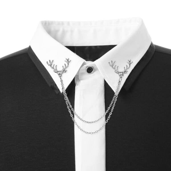 Szarvasos gallér bross whitegold