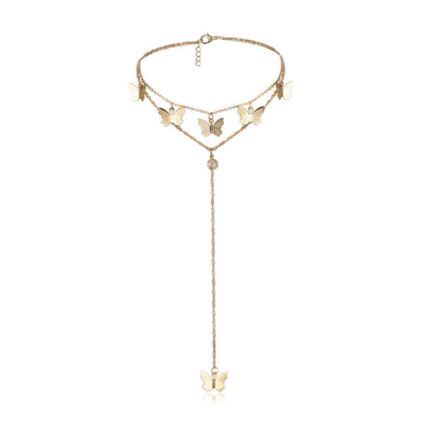 Hat pillangó nyaklánc gold