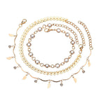 Smoon három részes leveles bokalánc gold