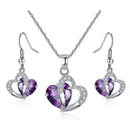 Angeline női ékszer szett whitegold-lila