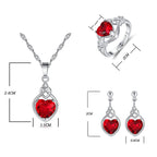 Smoon Renaya ékszer szett whitegold-piros