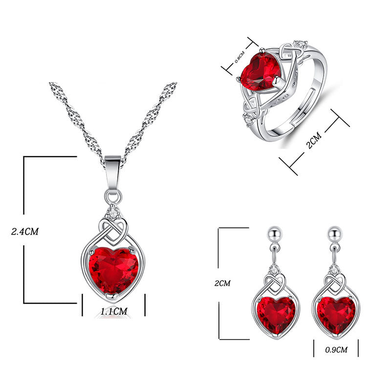 Smoon Renaya ékszer szett whitegold-piros