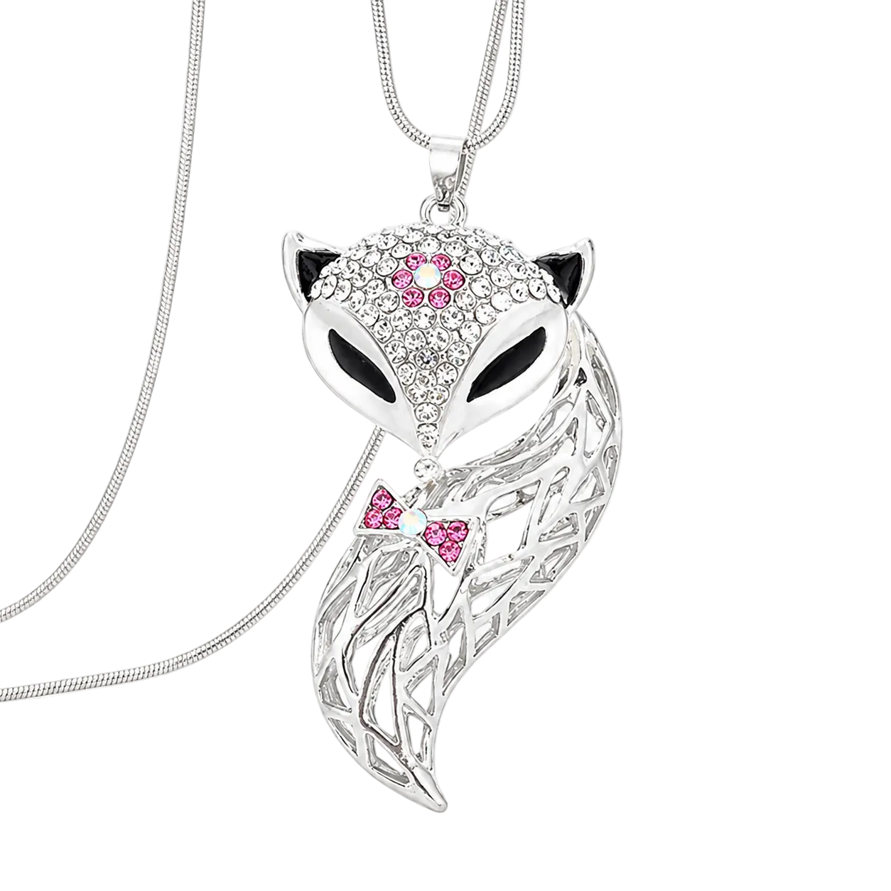 Hawa női rókás nyaklánc whitegold