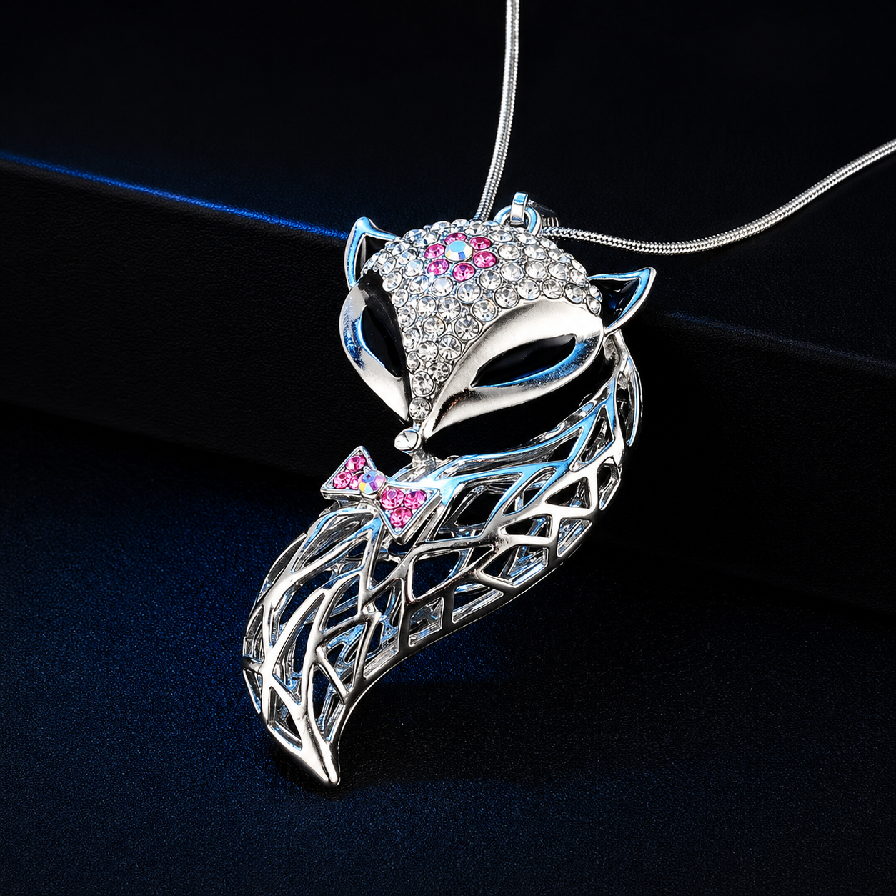 Hawa női rókás nyaklánc whitegold