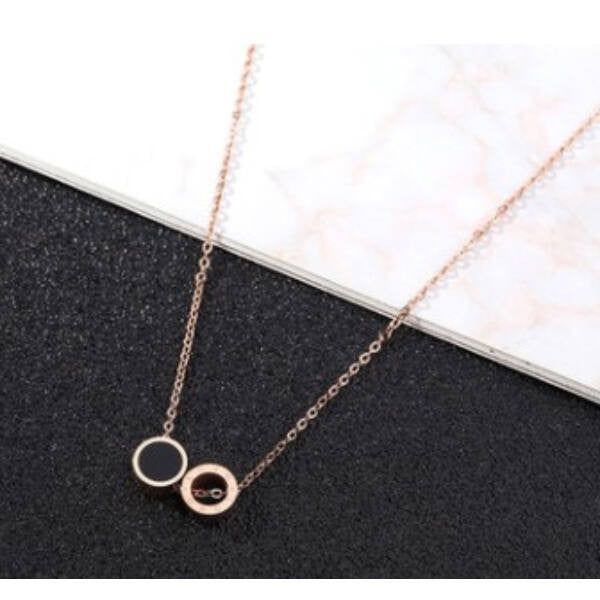 Körök titánium nyaklánc rosegold