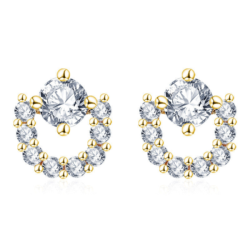 Kristály kosárka fülbevaló gold