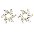 Kristály szélforgó fülbevaló gold