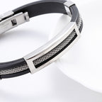 Hind férfi acél-szilikon karkötő