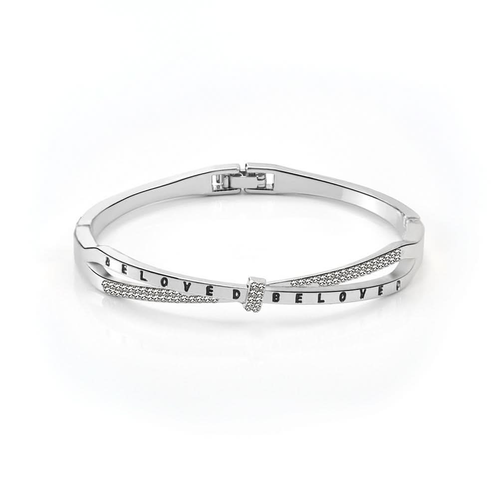 Concepción kristályos masni karkötő whitegold