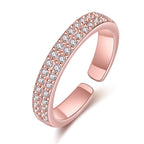 Két kristálysor gyűrű rosegold (állítható méret)