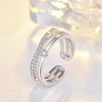 Anell kristályos gyűrű whitegold (állítható méret)