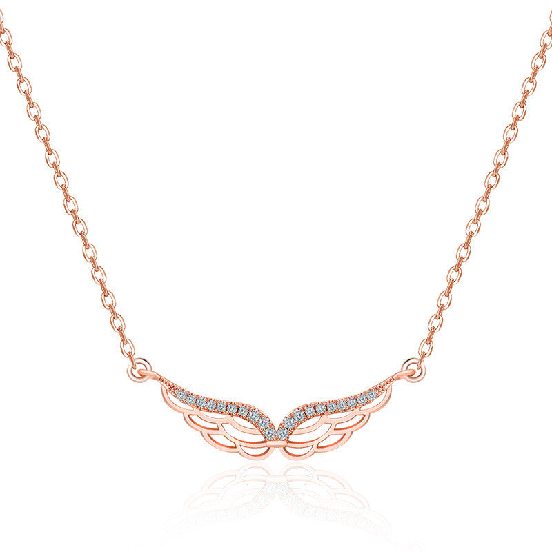 Angyalszárny nyaklánc rosegold