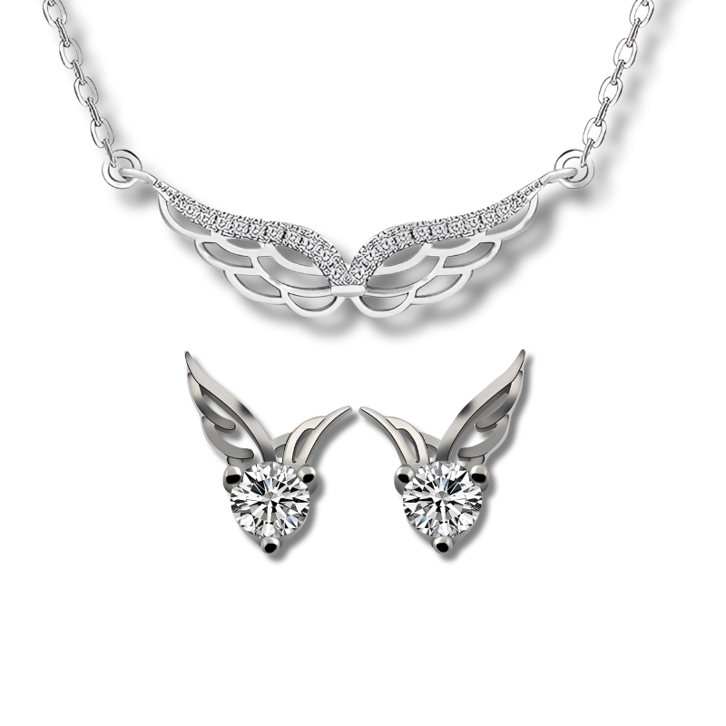 Angyalszárny nyaklánc +fülbevaló szett