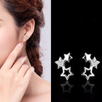 Hárm csillag fülbevaló whitegold