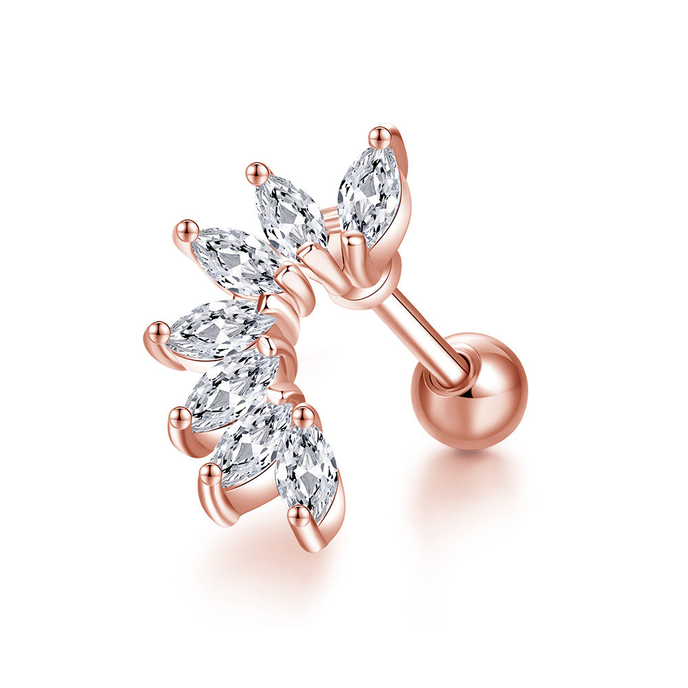 Alise kristályos nemesacél fülbevaló rosegold