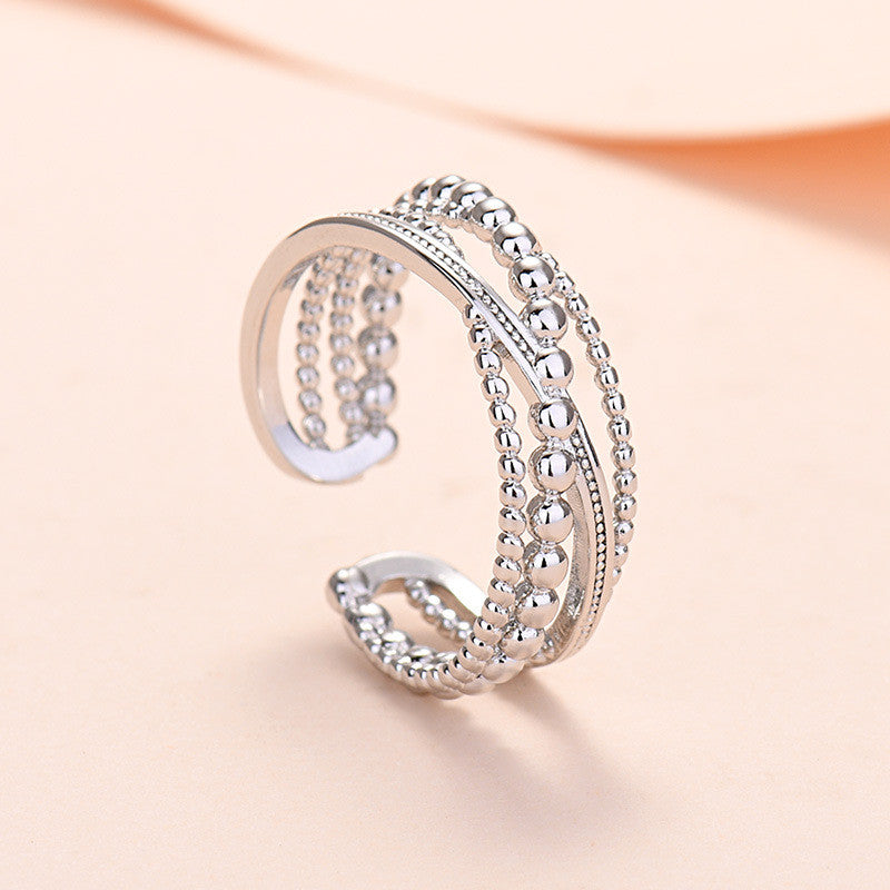 Apró bogyós ezüstös gyűrű (állítható méret)