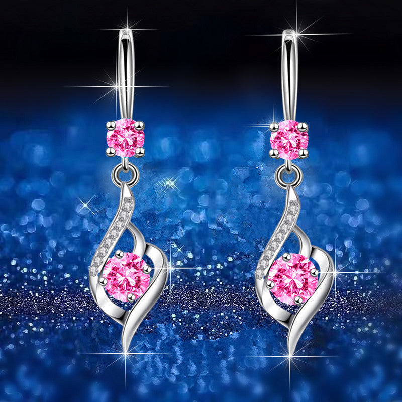 Albane női fülbevaló whitegold-pink