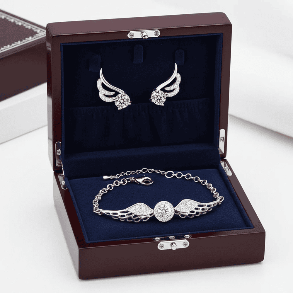 Isaure angyalszárny szett whitegold